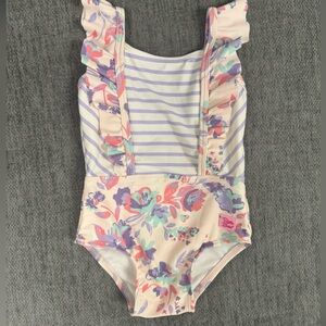 Ruffle Butts Floral Swimsuit Girls 12-18M